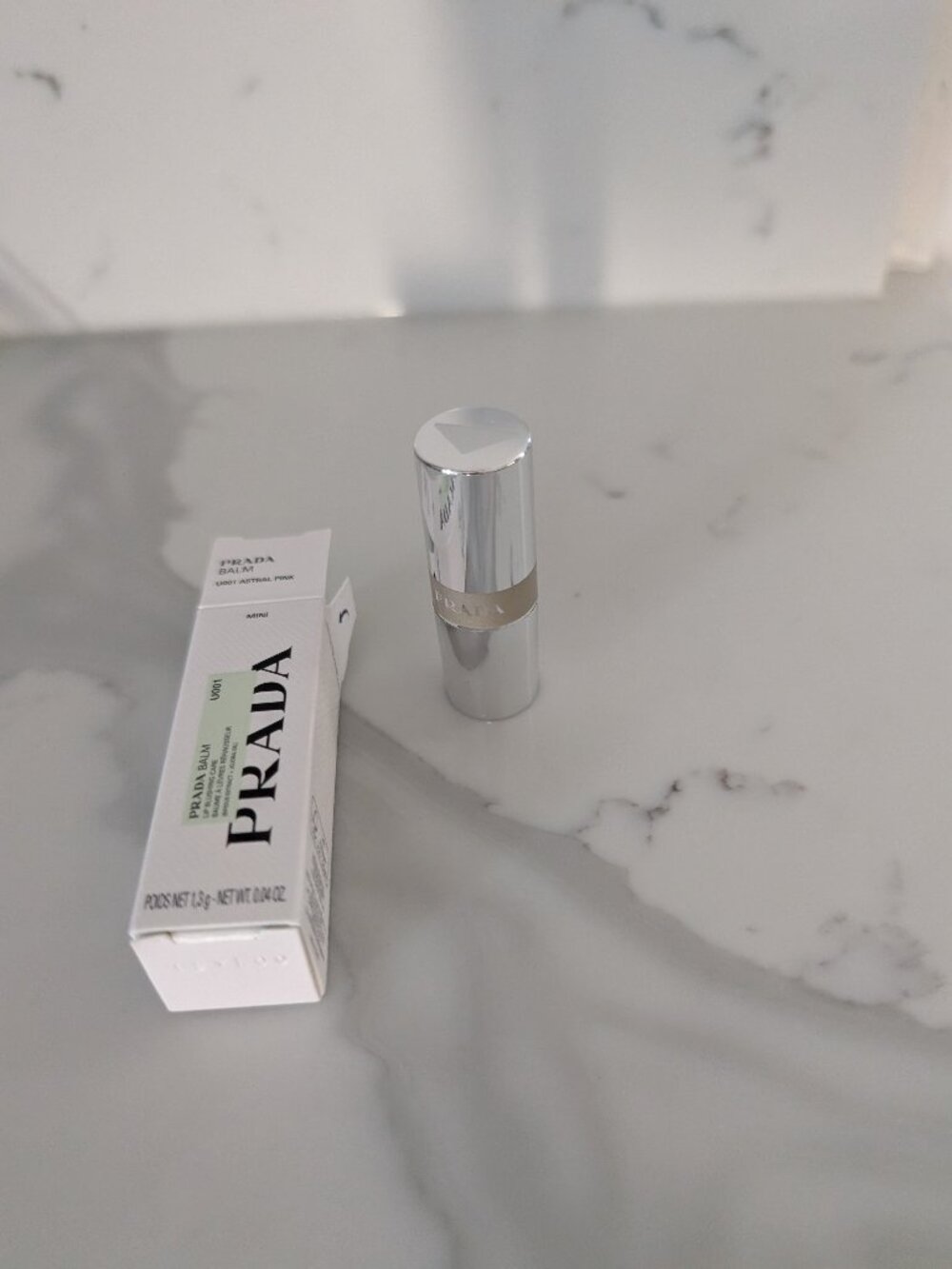 Prada blushing lip care balm astral pink